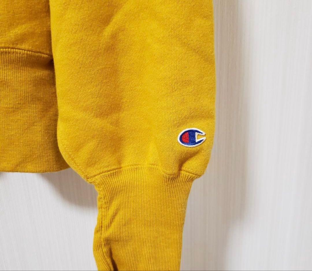 90s チャンピオン　リバースウィーブ　目無し スウェット　マスタード　タグ付