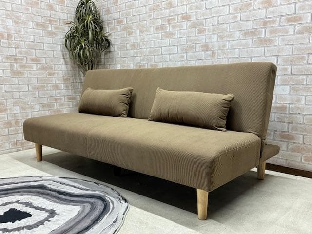 ソファーベッド　ブラウン系　ファブリック　ソファ　新品　大特価