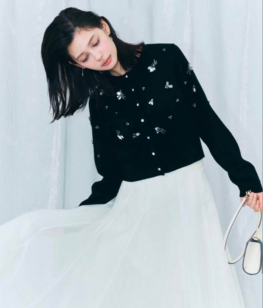 CELFORD ペタルビジューカーディガン