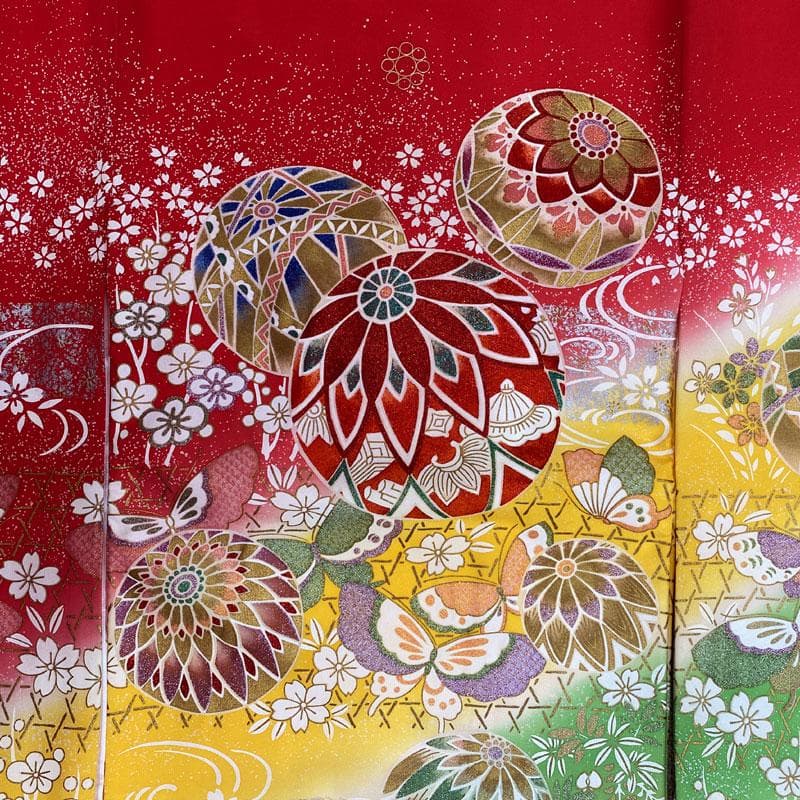 512ax12◎お宮参り 女児 祝い着 着物 産着 七五三にも 長襦袢付◎美品