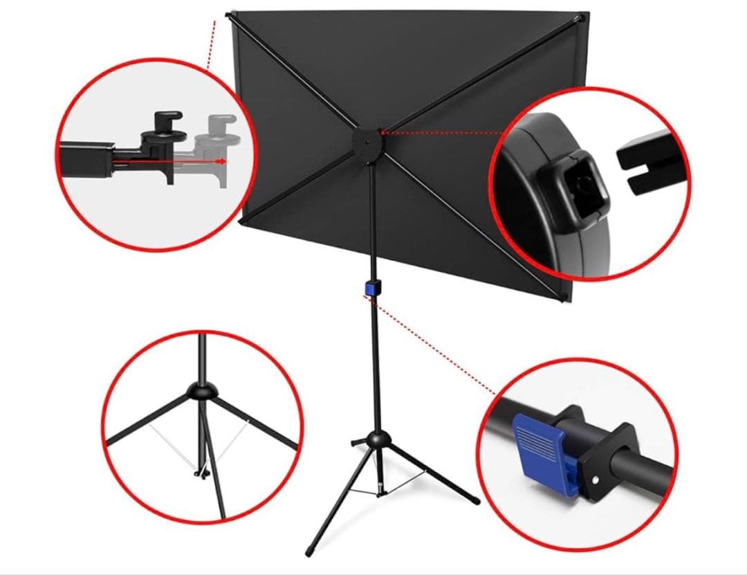 4K対応 プロジェクタースクリーン 自立式 携帯型 三脚式 70インチ