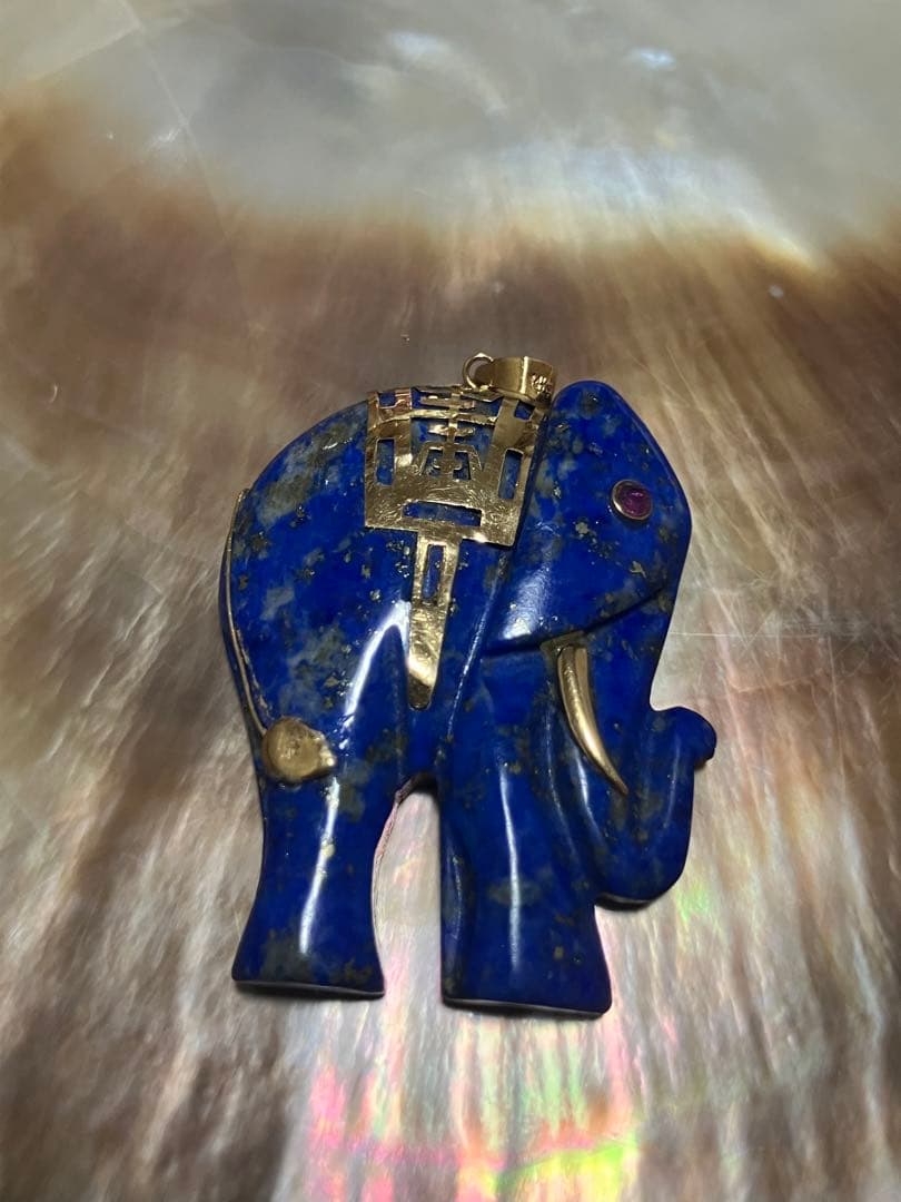 14K 585 ラピス　象　ゾウ　エレファント　チャーム