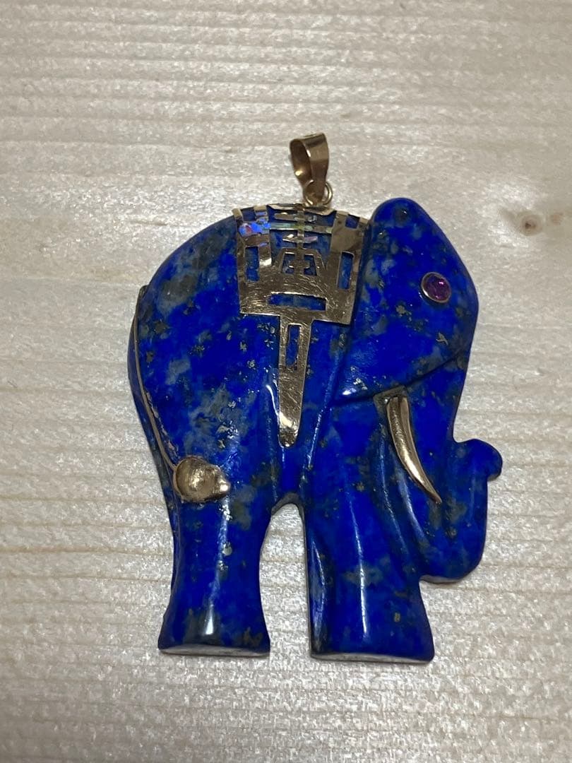 14K 585 ラピス　象　ゾウ　エレファント　チャーム