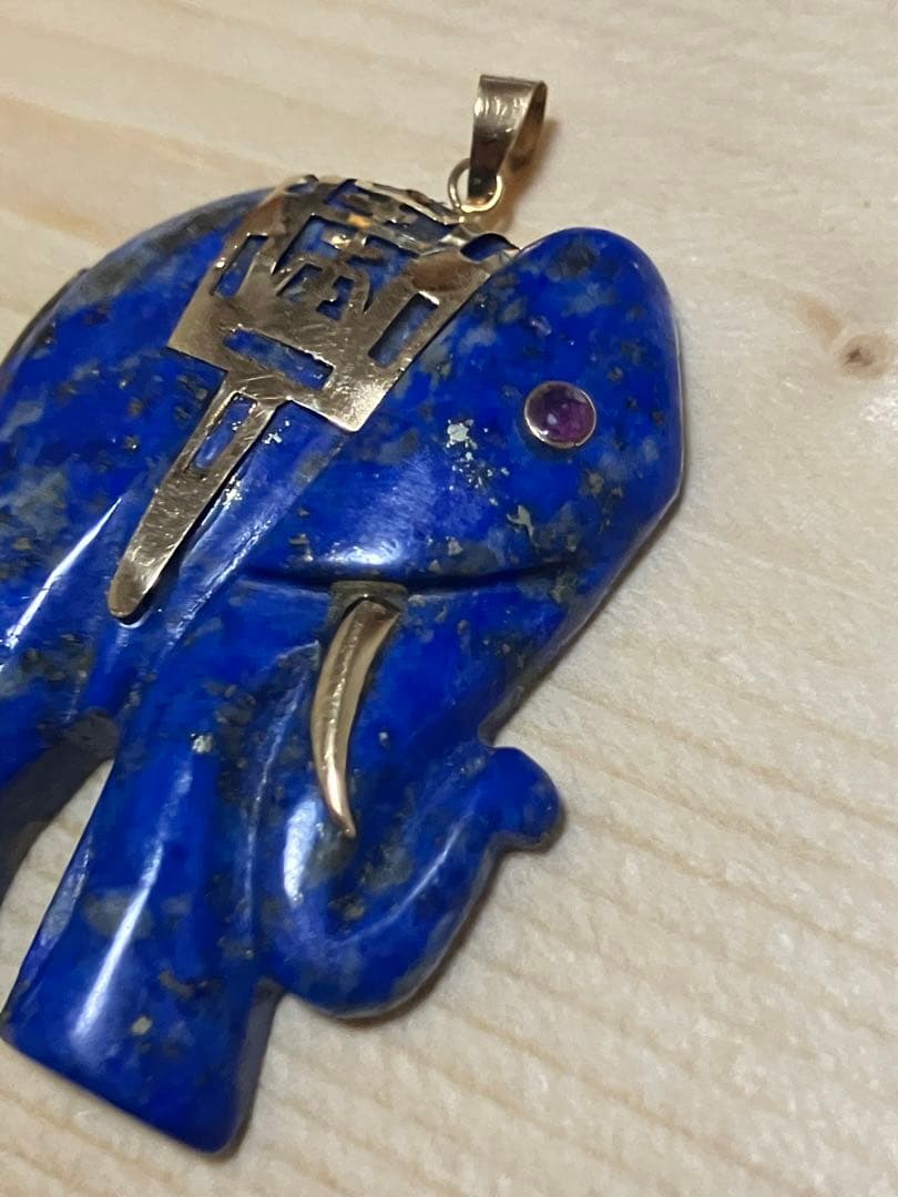 14K 585 ラピス　象　ゾウ　エレファント　チャーム