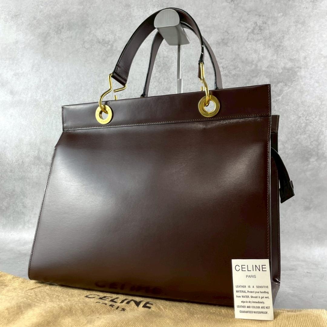 【超希少美品!】CELINE セリーヌ ブラウンレザートートバッグ ハンドバッグ