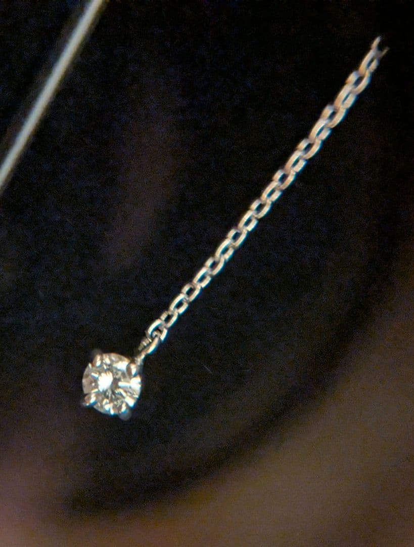 Joie de Treat 　‘ノート’ダイヤモンドスレッドスルーピアス　片耳用