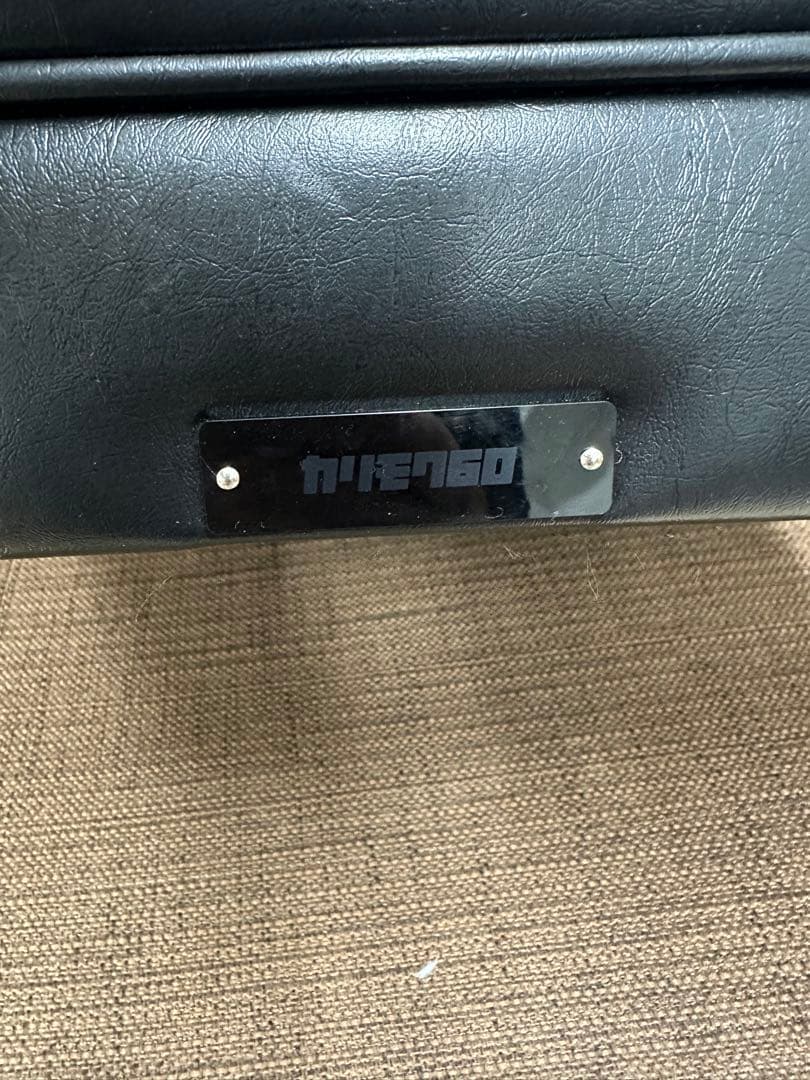 ④ 【美品】カリモク60 オットマン ブラック　レザー②