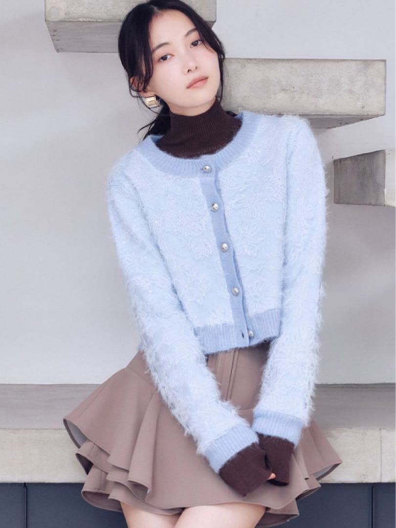 snidel レイヤードフリルミニスカショ S