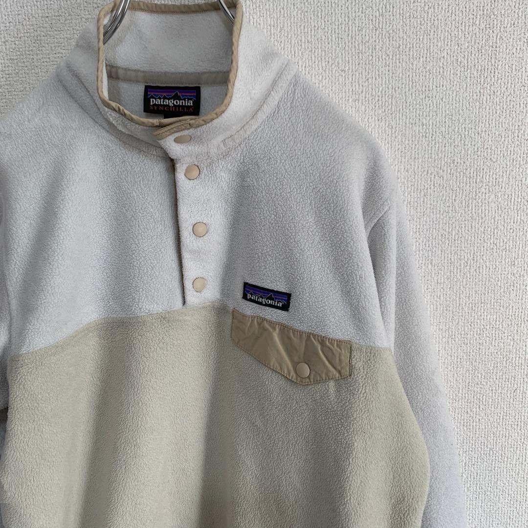 パタゴニア　シンチラ スナップT フリース　ベージュ　オフホワイト
