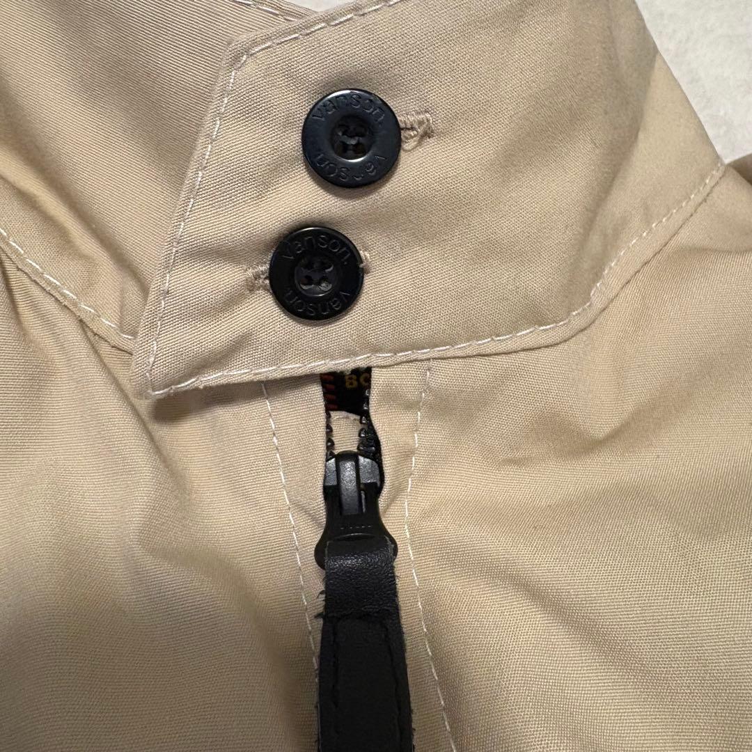 美品 VANSONコットンジャケット ベージュVS15105Sプロテクター L