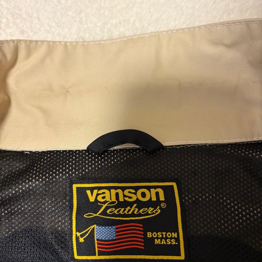 美品 VANSONコットンジャケット ベージュVS15105Sプロテクター L