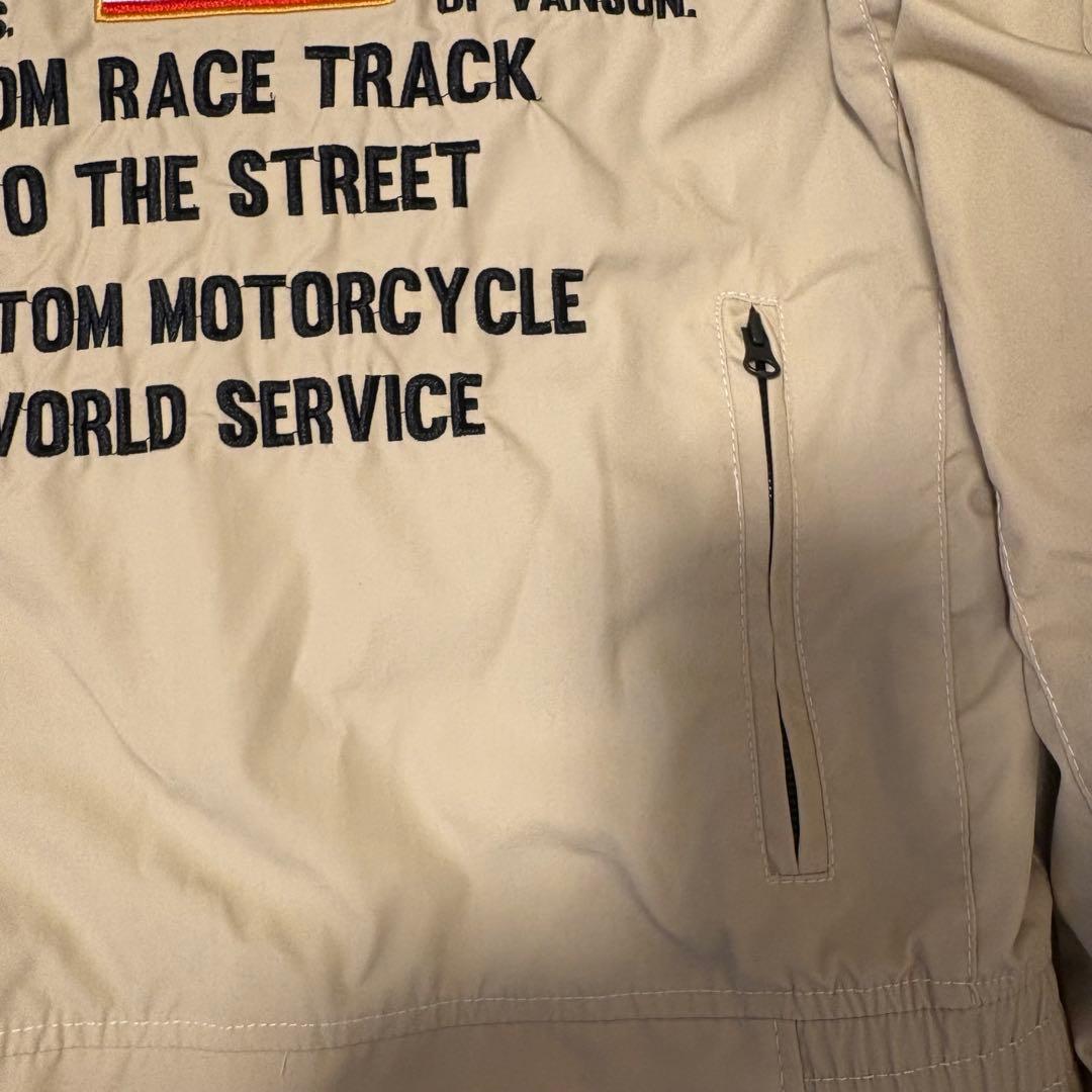 美品 VANSONコットンジャケット ベージュVS15105Sプロテクター L