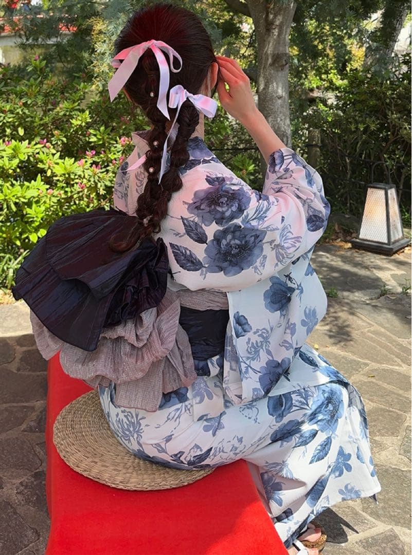 新品未使用　豪華5点セット 浴衣　帯　パール帯　こしひも2点　GRL