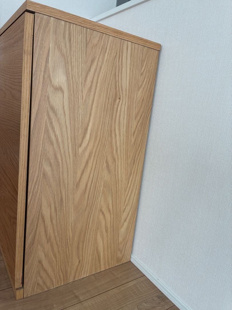 無印/木製キャビネットスリム/オーク/44x44x83cm
