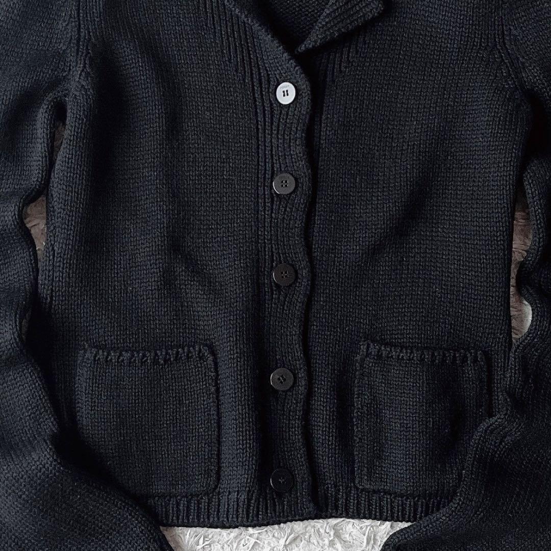 【美品】フォクシー ウール100％カーディガン ソフトブレンド 襟付き 黒