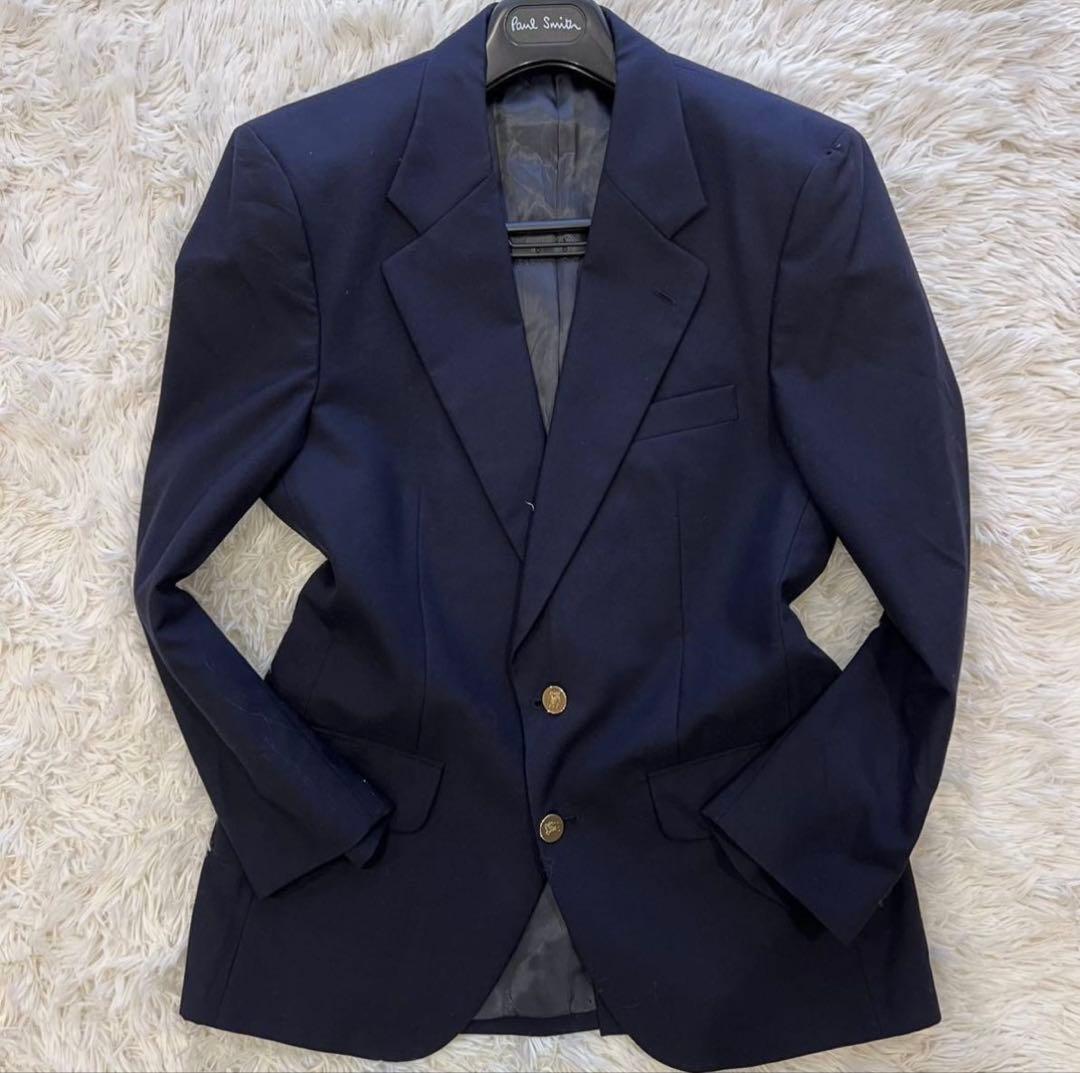 【売約済専用】Burberry 紺ブレ 刻印金ボタン テーラードジャケット濃紺