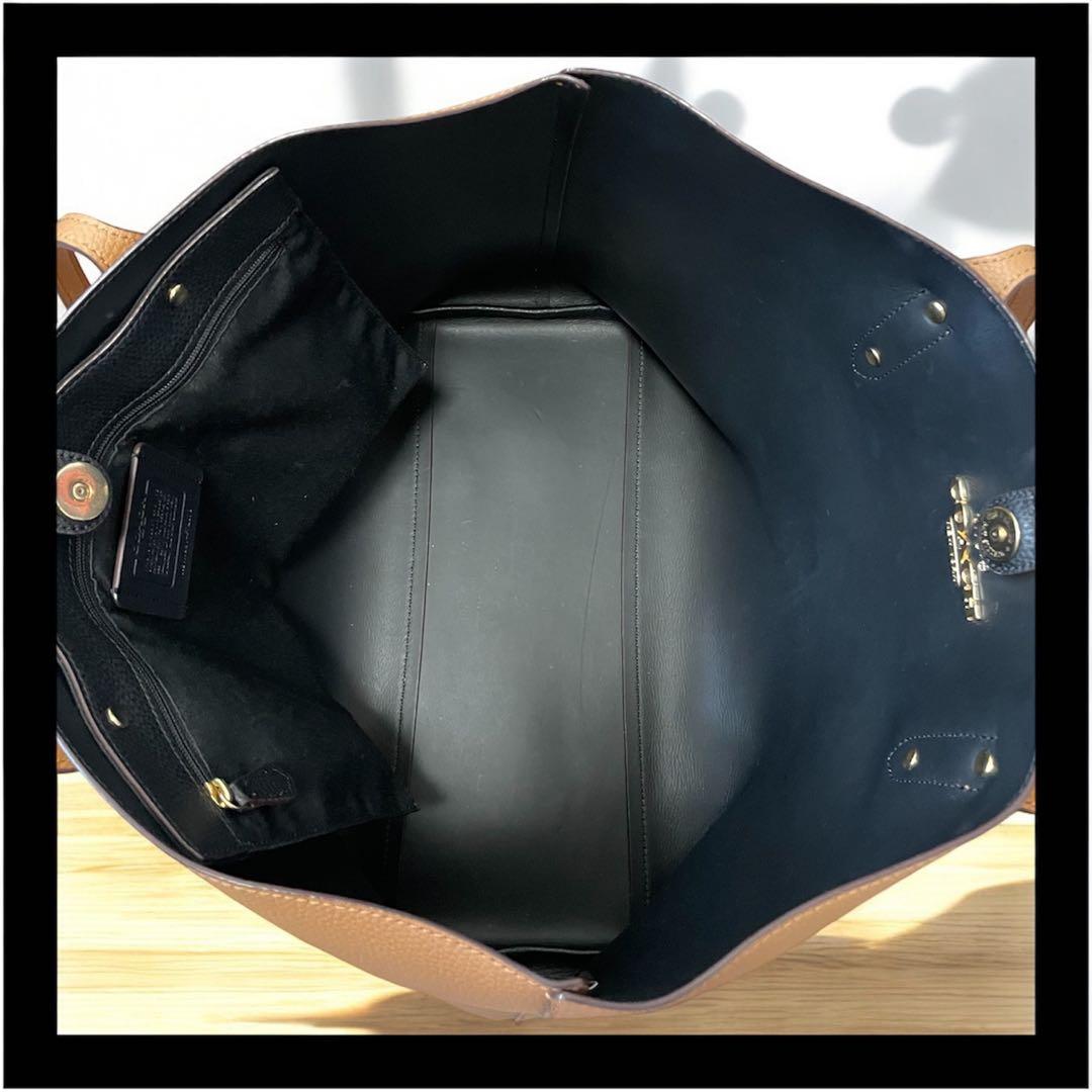 美品♪COACH ブラウン ラージトートバッグ　A4書類サイズ可　通勤バッグ