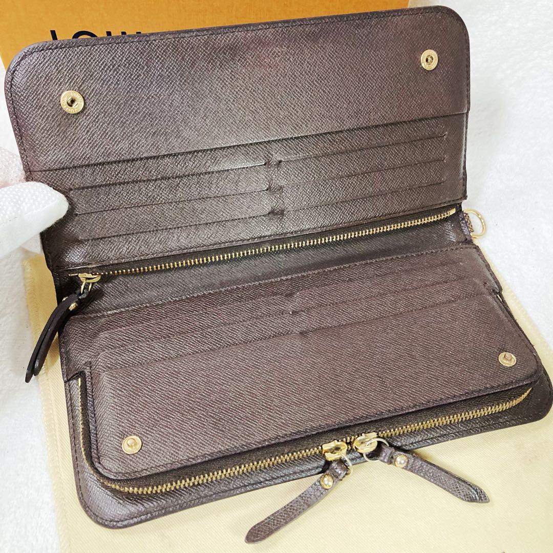 【美品】ルイヴィトン ☆ポルトフォイユアンソリット ダミエ エベヌ 長財布