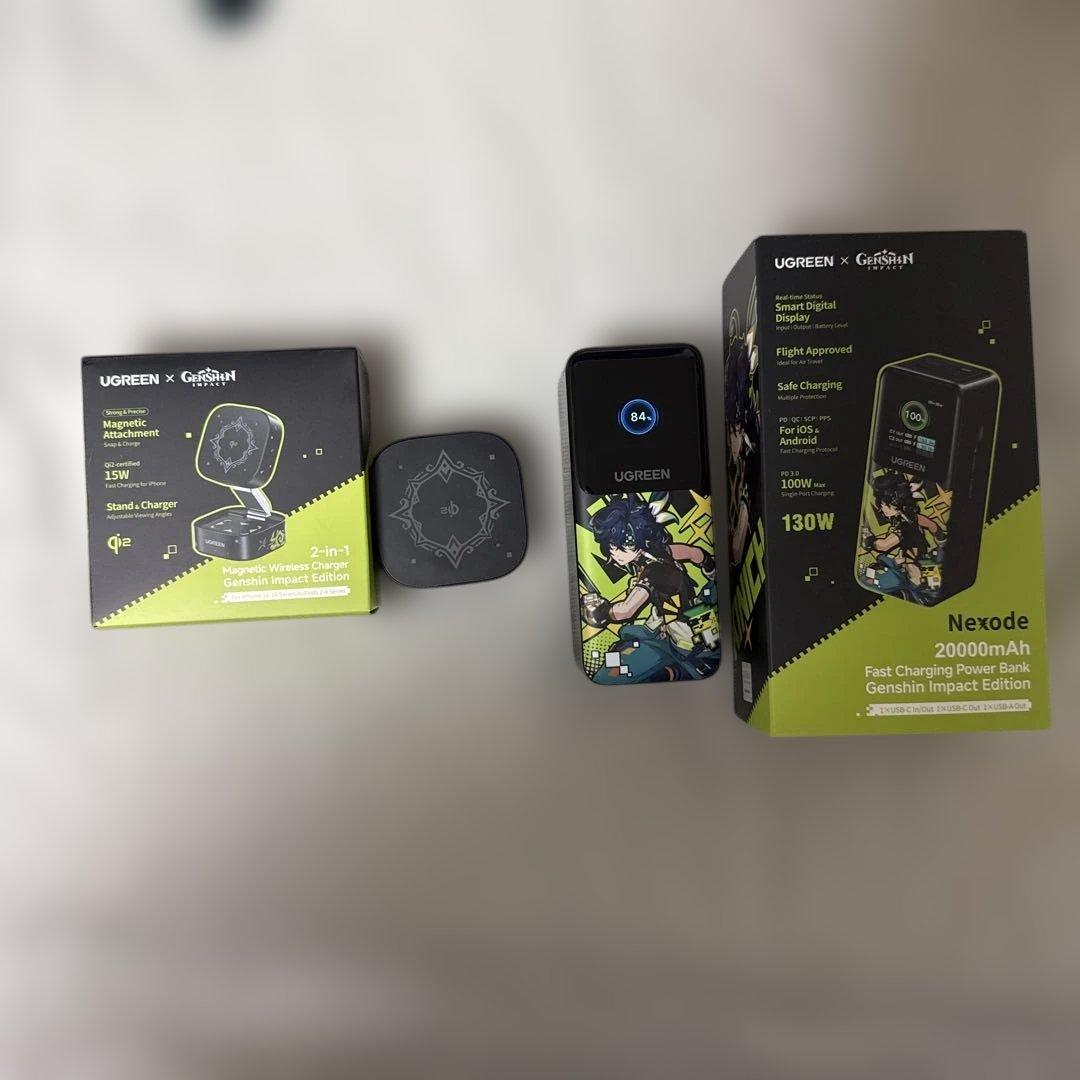 夢*郎様 原神UGREEN Nexode モバイルバッテリーとmegsafeスタ