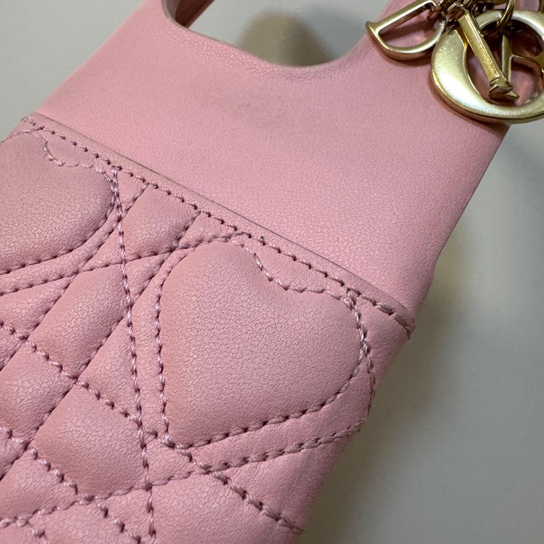 ディオール iPhone15pro ケース ハート ピンク