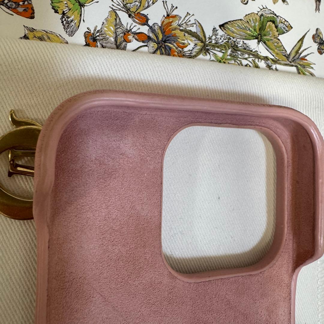 ディオール iPhone15pro ケース ハート ピンク