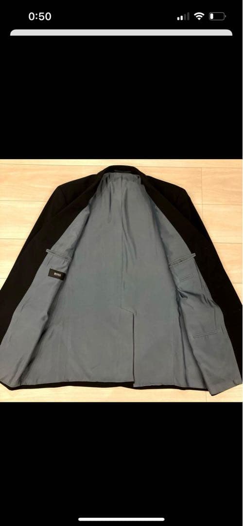 美品✨ヒューゴボス スーツ セットアップ フォーマル 黒 2XL 大きいサイズ