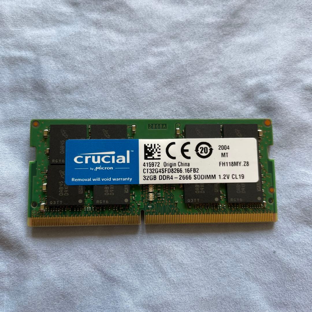 メモリー crucial DDR4-2666 32GB CT32G4SFD8266