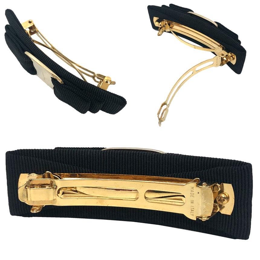 Ferragamo ブラック ヴァラ リボン バレッタ aq12263