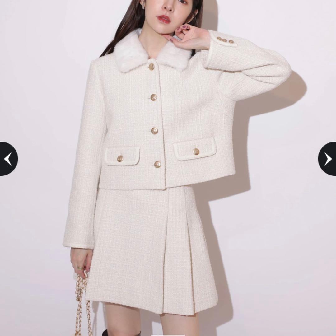 Rirandture ビット付ツイードミニスカート タグあり