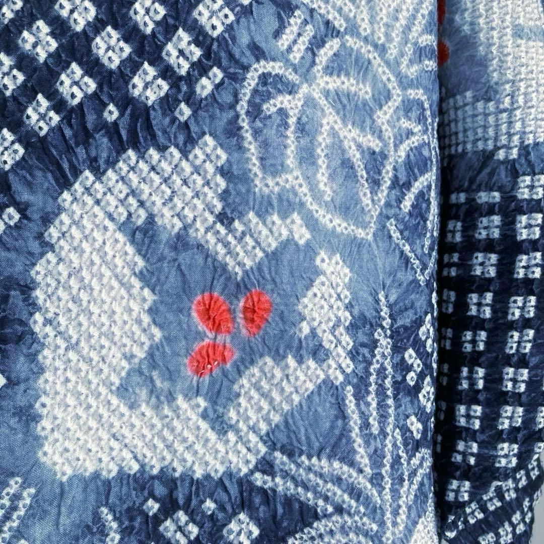 有松鳴海絞り　絞り浴衣　グレー　暈し　手縫い身丈162cm No.1-100