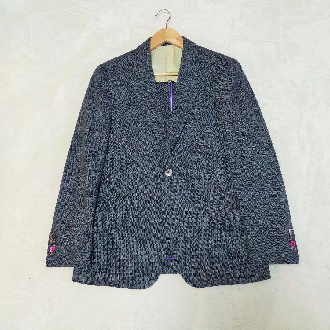 美品　Paul Smith　ヘリンボーン地　ツイード　2つ釦テーラードジャケット