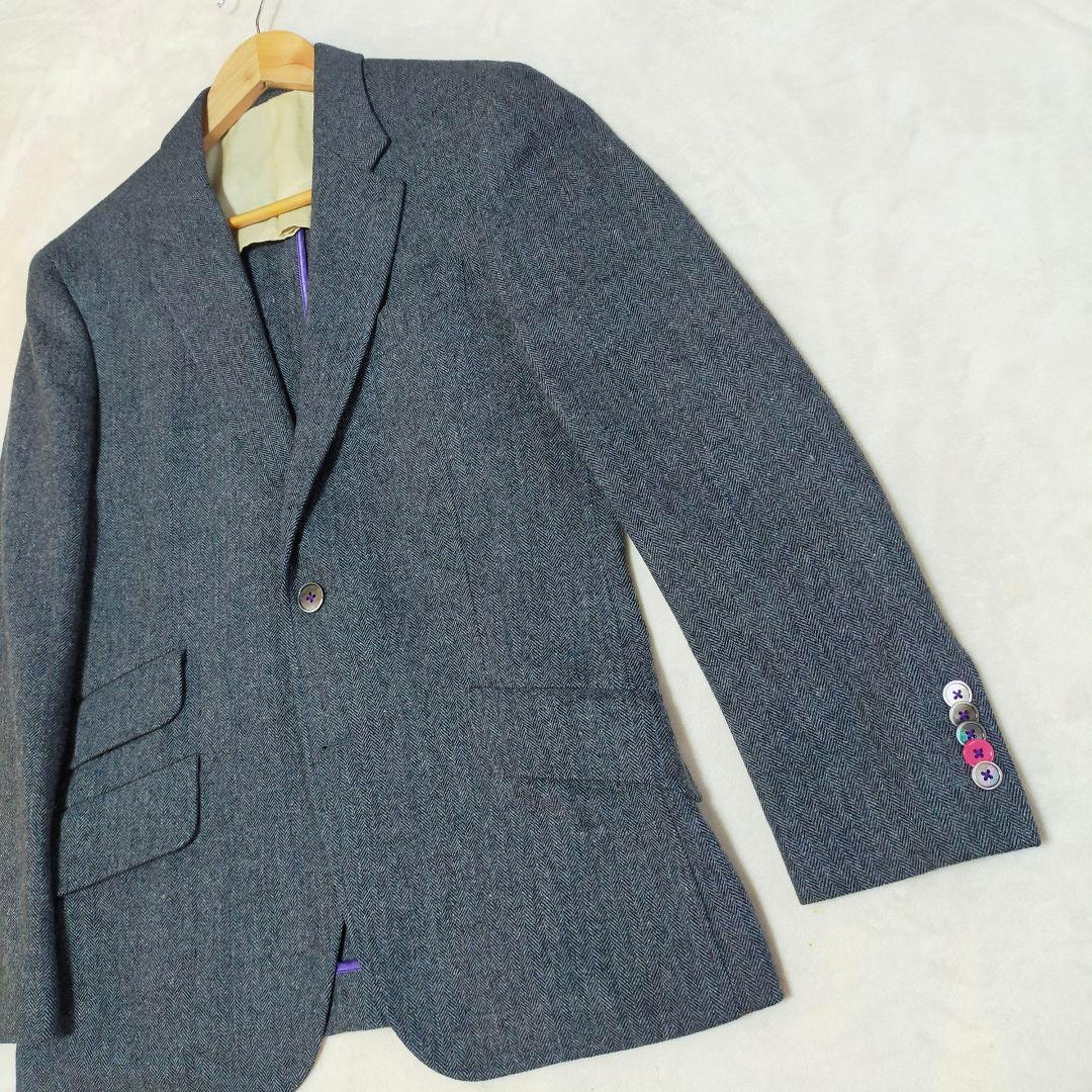 美品　Paul Smith　ヘリンボーン地　ツイード　2つ釦テーラードジャケット