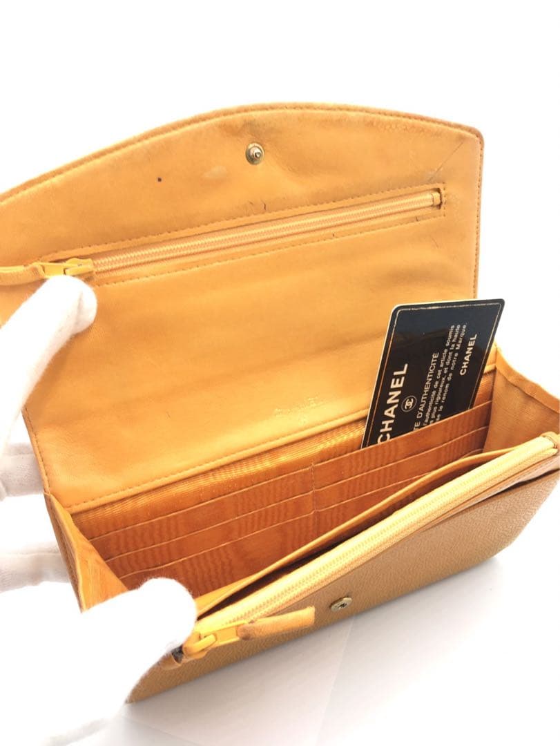 シャネル　キャビアスキン　長財布　ポーチ