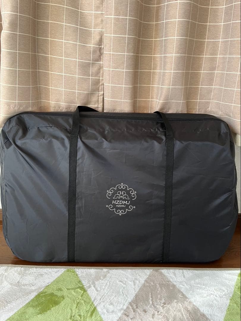 【美品】HZDMJ折りたたみベビーベッド　グレー