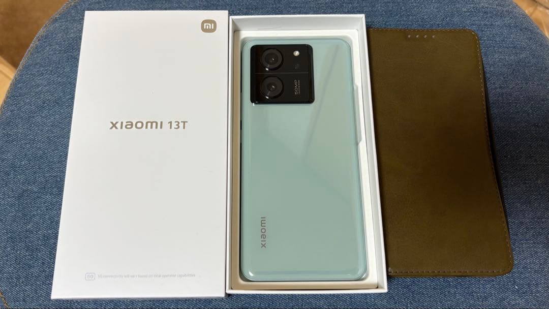 Xiaomi 13T メドウグリーン 手帳型ケース付き