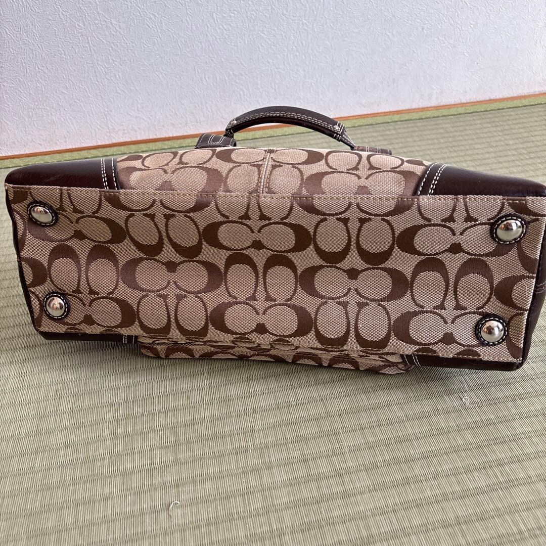 COACH ベージュ ブラウン ハンドバッグ