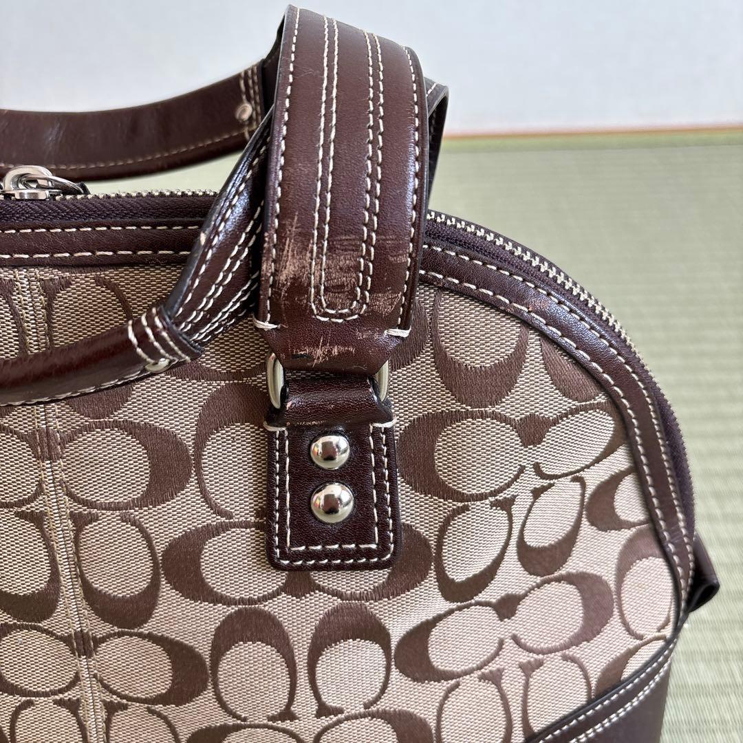 COACH ベージュ ブラウン ハンドバッグ