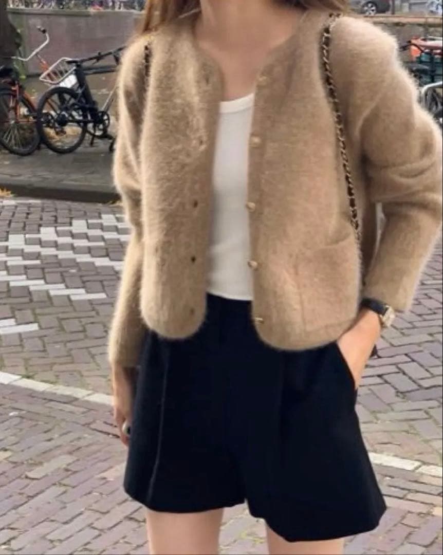 ounce アンゴラジャケット キャメル 韓国 レディース