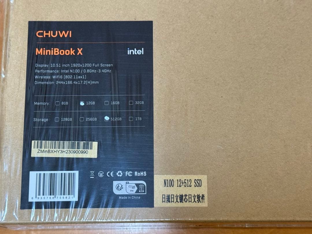 CHUWI MiniBook X 10.5インチ 512GB SSD