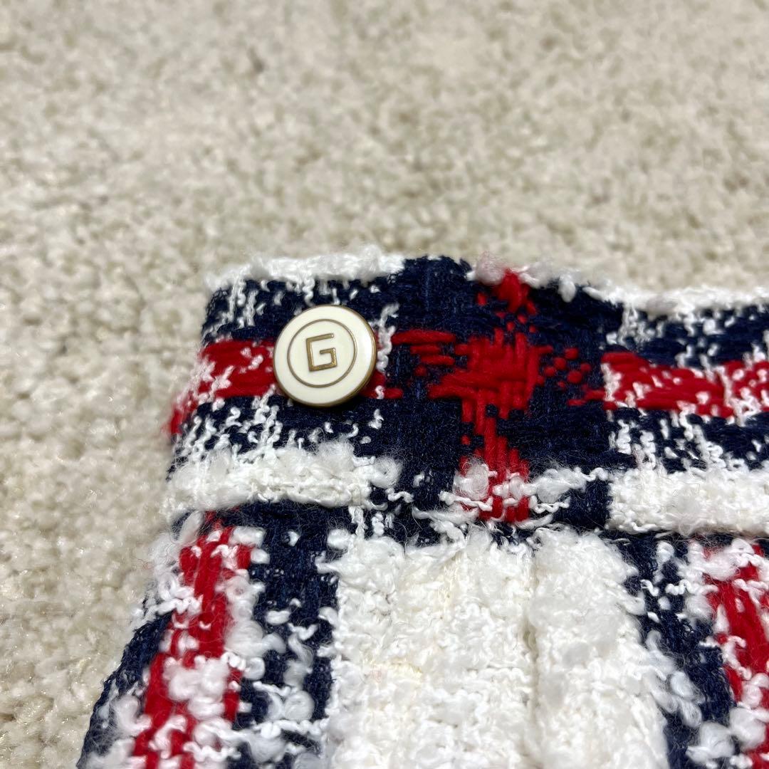 新品 GUCCI ショートパンツ ハイウエスト ツイード チェック 42 GG