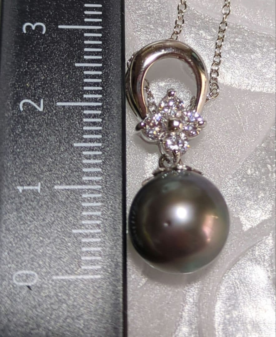 kako　高級 タヒチ黒蝶真珠 ネックレス 絶品テリホースシューデザイン