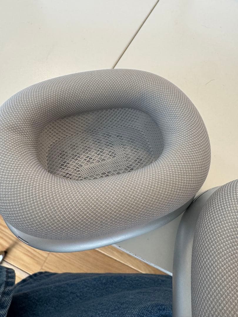 Air Pods Max ホワイト メッシュイヤーカップ ワイヤレスヘッドフォン