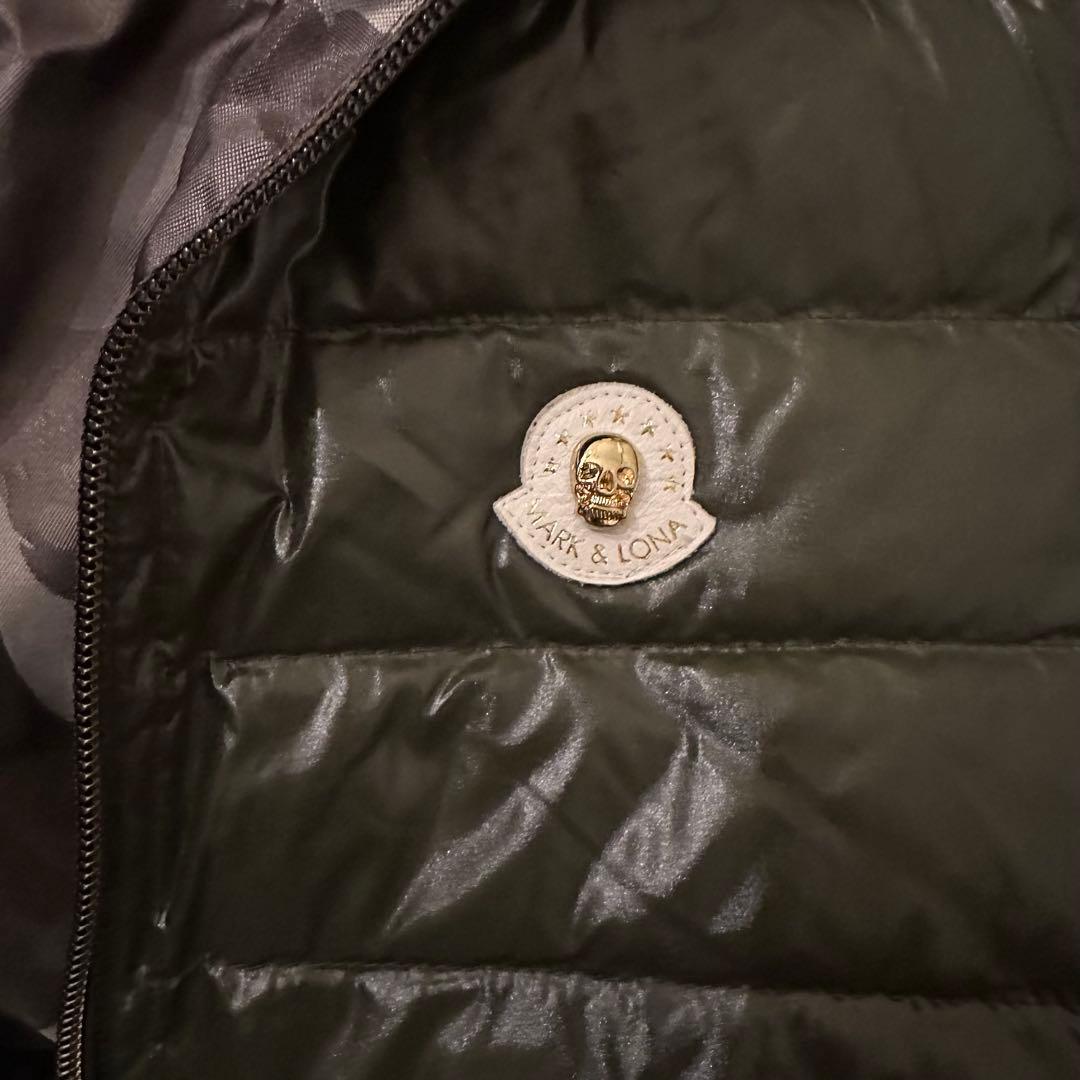 マークアンドロナ　ダウンジャケット　迷彩　グリーン　金　ダブルジップ　美品　M