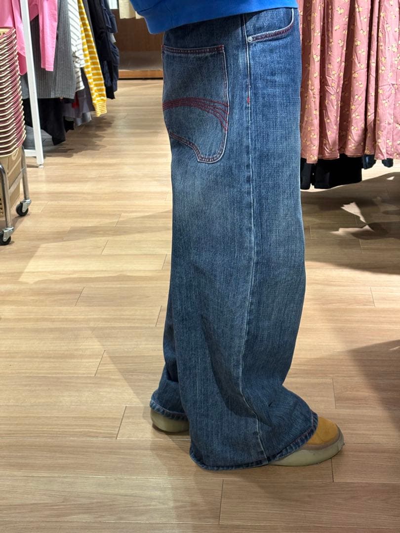 erl ERL コントラストステッチ　ジーンズ　デニム