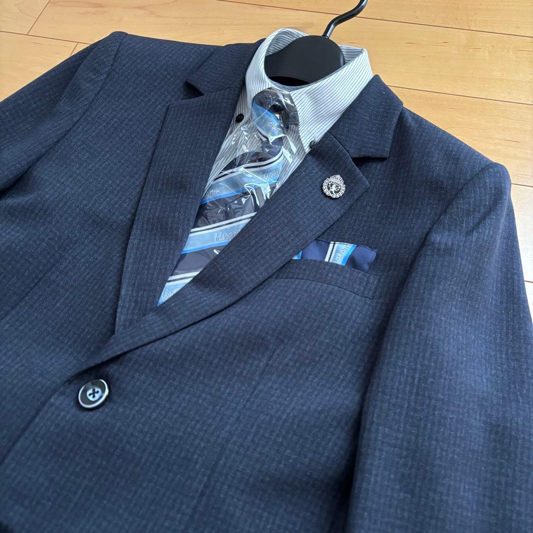 【新品】 キッズフォーマル スーツ 150 卒業式 男の子 完品 ネイビー