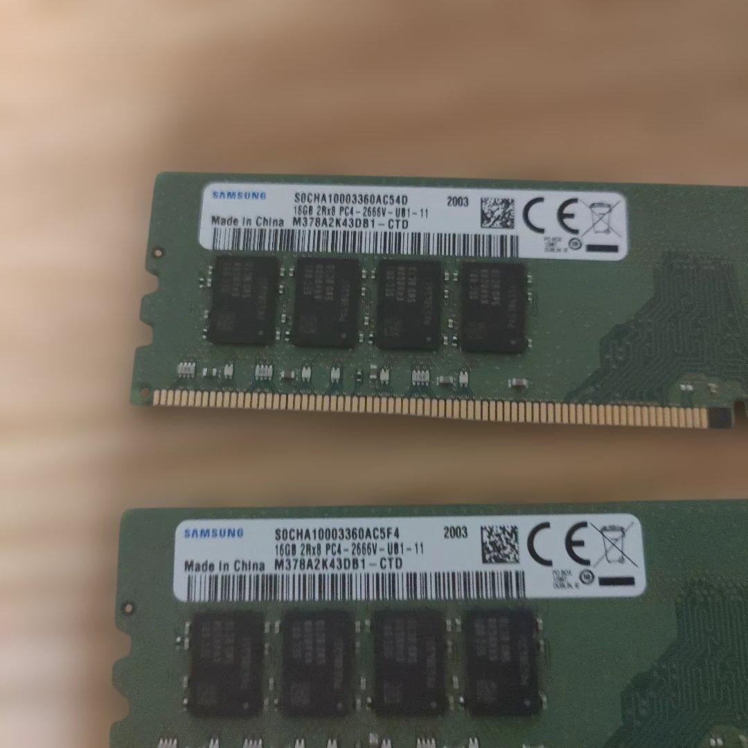 Samsung 16GB DDR4 メモリ 2666MHz 2枚組(32GB)