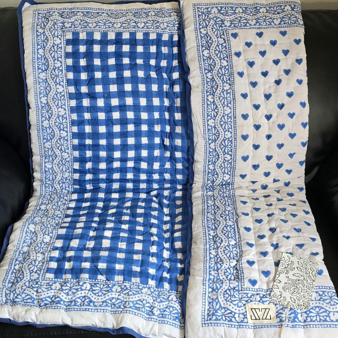 sz ブランケット 青チェック