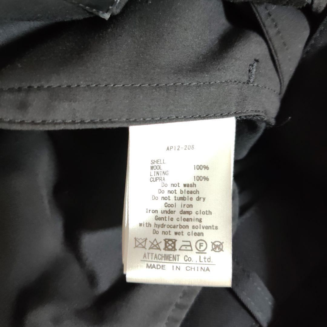 ATTACHMENTウールギャバジン2プリーツテーパードフィットトラウザー