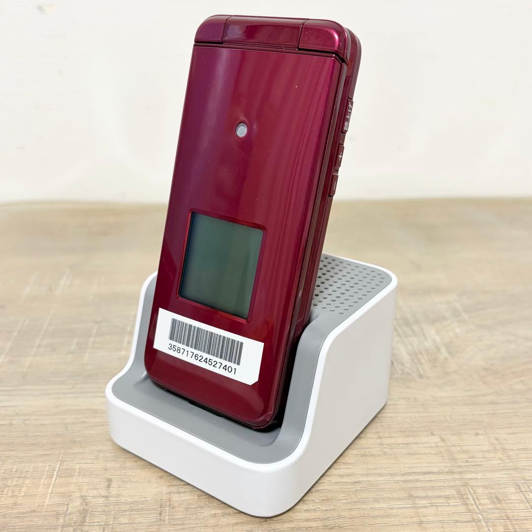 ★美品★ au かんたんケータイ ライト KYF43 ワインレッド