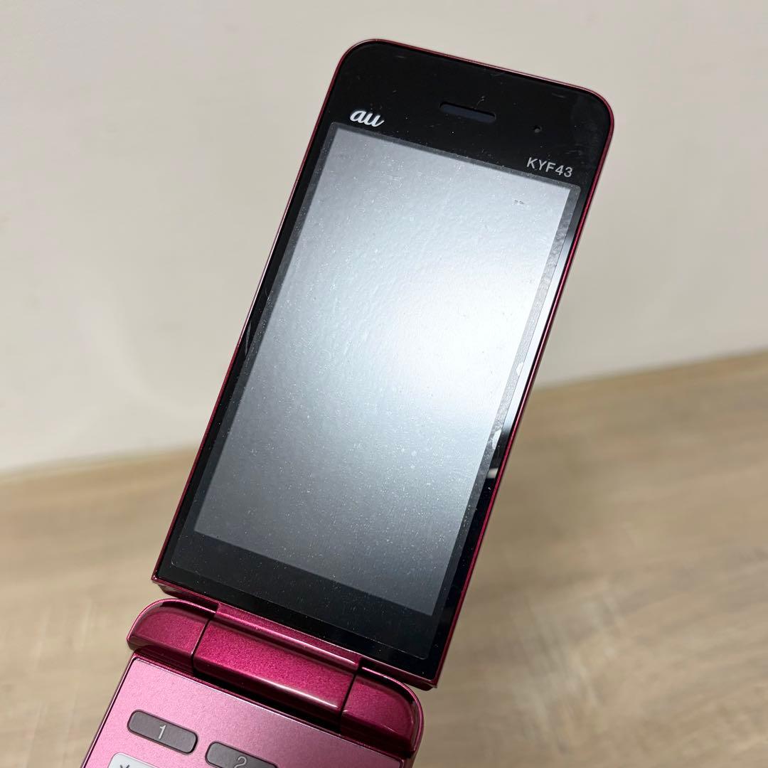 ★美品★ au かんたんケータイ ライト KYF43 ワインレッド